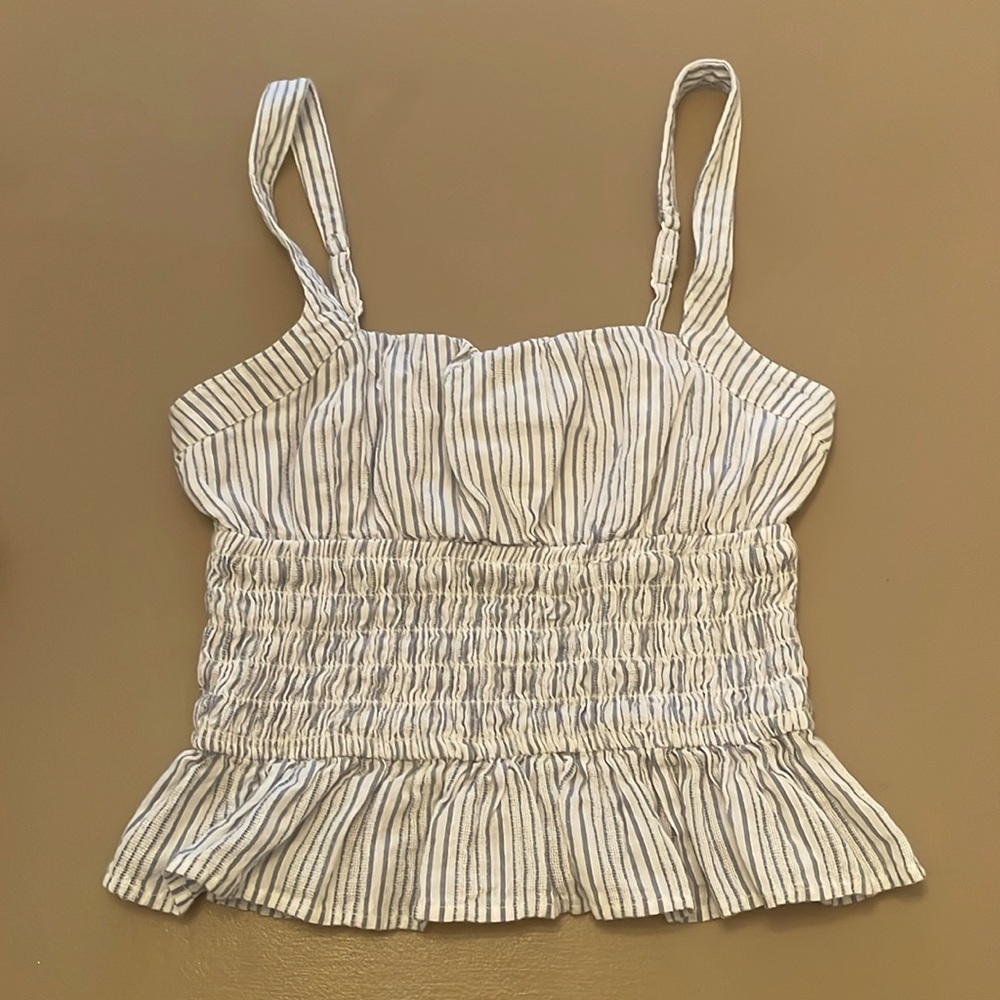 Japna Blue and White Striped Tank Top Small
